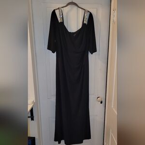 R&M Richards Classic Black Maxi Dress